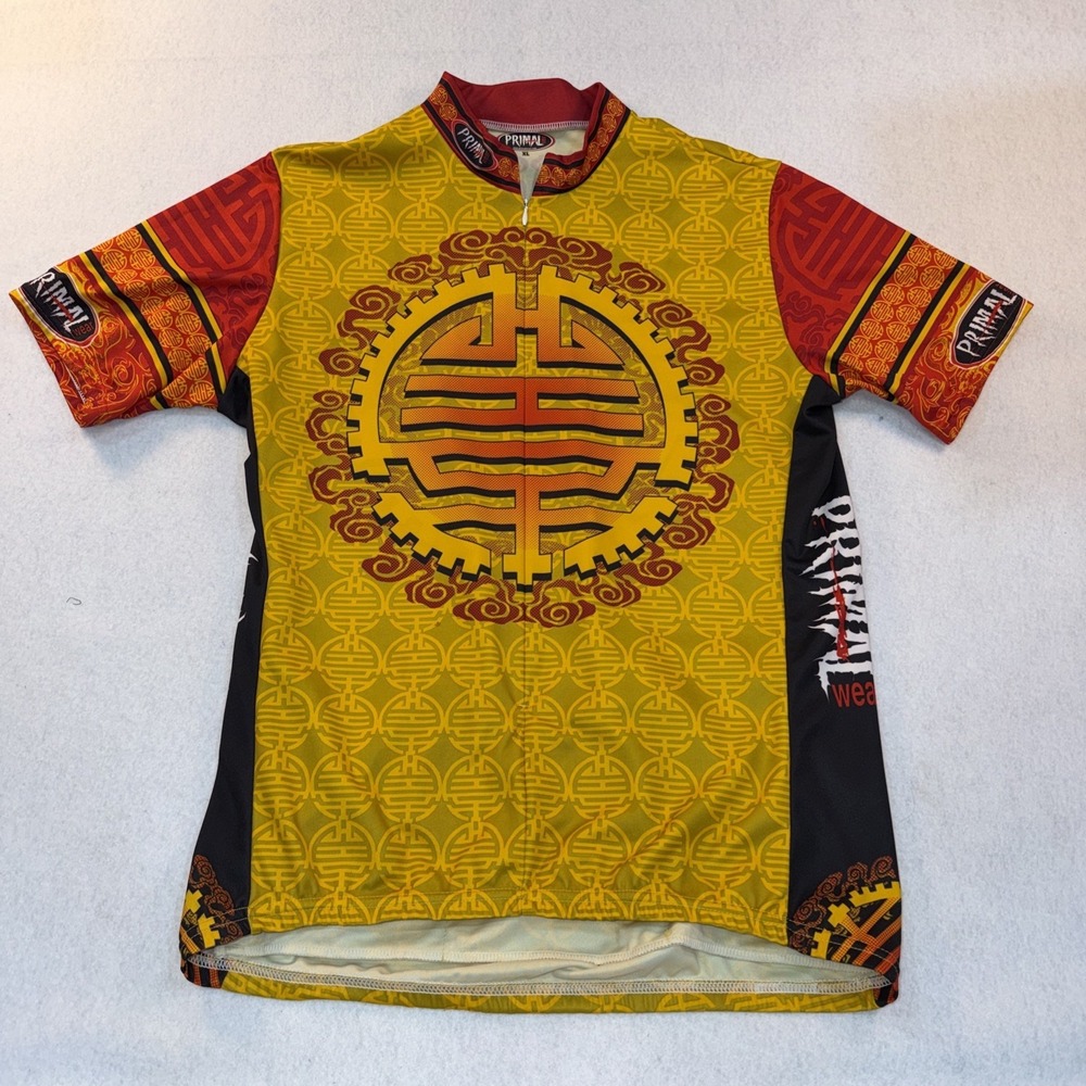 Primal Cycling Jersey Short Sleeve‎ Full Zip Asian Graphic Bike X Large Shirt